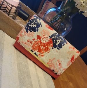 Floral Clutch with Gold Accents